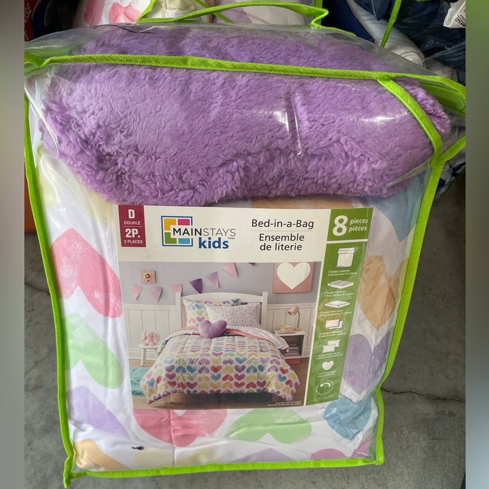 Mainstays Kids Purple Heart Comforter Set